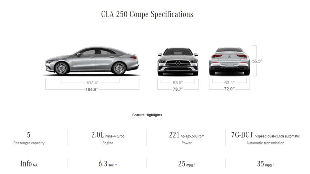 2021 Mercedes-Benz CLA-Class Specs