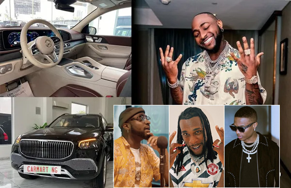 After Purchase Of 2022 Mercedes Benz Maybach, Davido Overtake Wizkid, Burna boy become Richest Musician With Most Expensive Cars