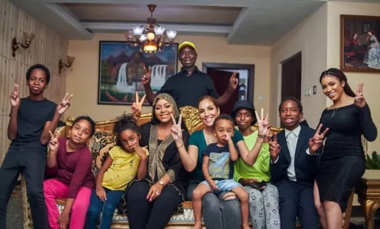 Ned Nwoko with Wives and children