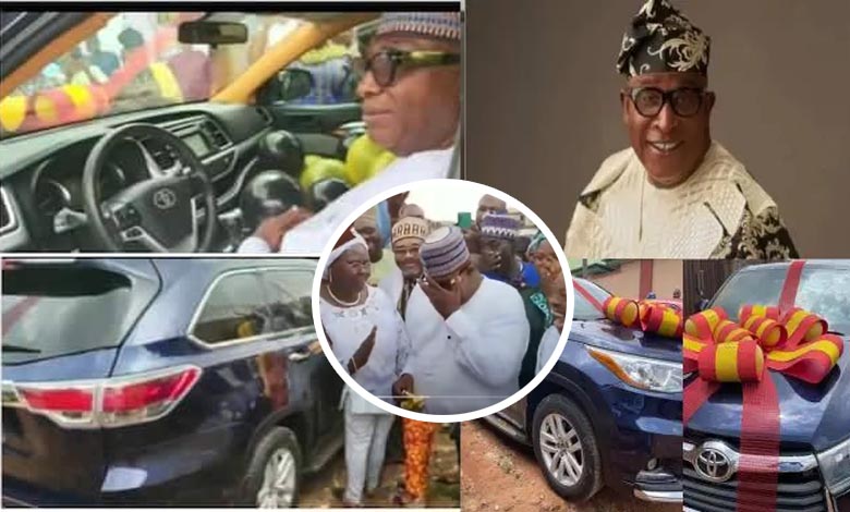 Nollywood Legend ‘Oga Bello’ in Tears After Receiving Keys To An SUV As Birthday Gift 