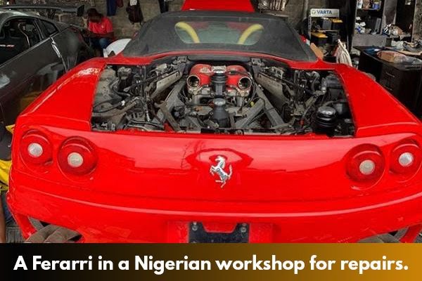 Ferrari undergoing engine overhaul in Lagos