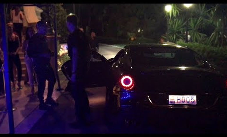 Lewis Hamilton driving his Ferrari 599 GTO in Monaco!