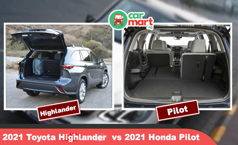2021 Toyota Highlander  vs 2021 Honda Pilot Cargo Space