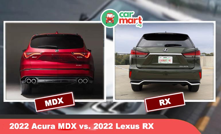 2022 Acura MDX vs. 2022 Lexus RX back view