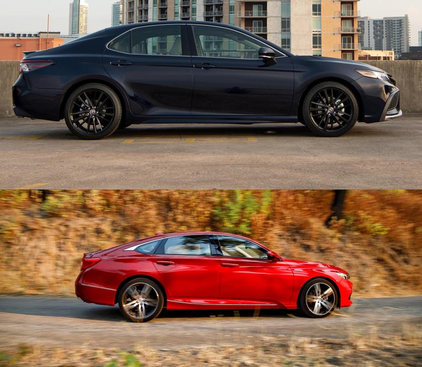 2023 toyota camry and 2023 Honda Accord side view