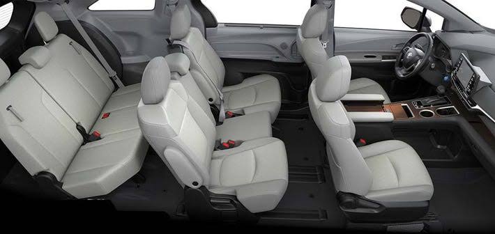 Seat Arrangement of the 2022 Toyota Sienna