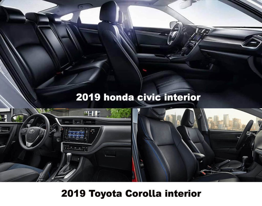 2019 Toyota Corolla  vs. 2019 Honda Civic Interior 