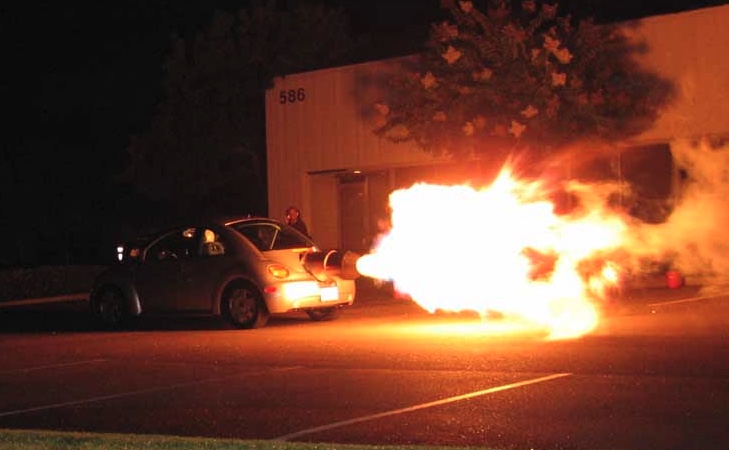 Fire-Throwing Volkswagen Beetle
