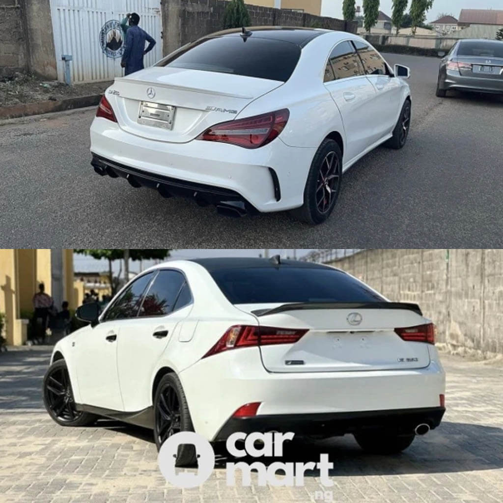 back view of 2015 Lexus IS250 and Mercedes-Benz CLA250