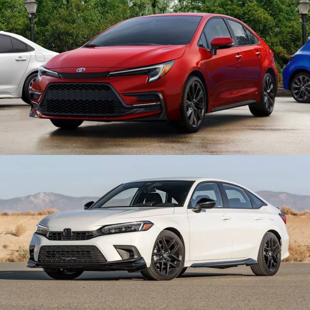 2023 Toyota Corolla Hybrid and 2023 Honda Civic