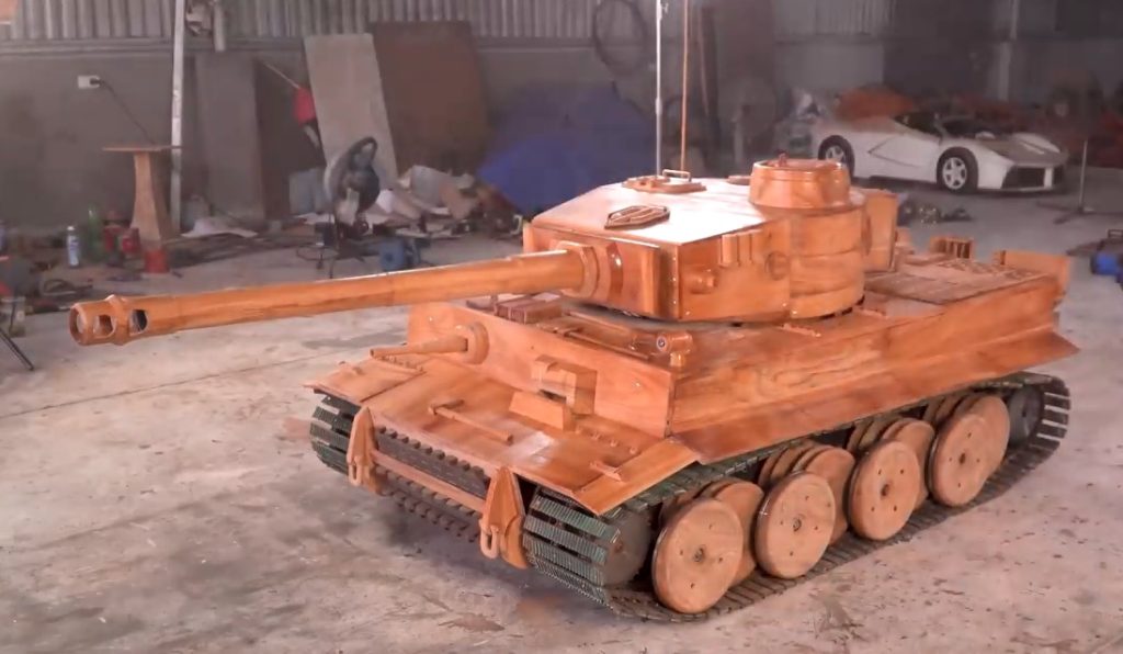 Vietnamese Dad Builds Son A TANK Out Of Wood And It Releases Real Fire