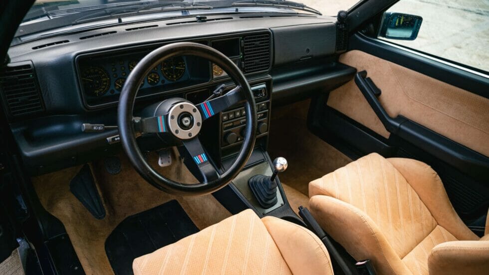 interior of Mr Bean” 1993 Lancia Delta Integral car