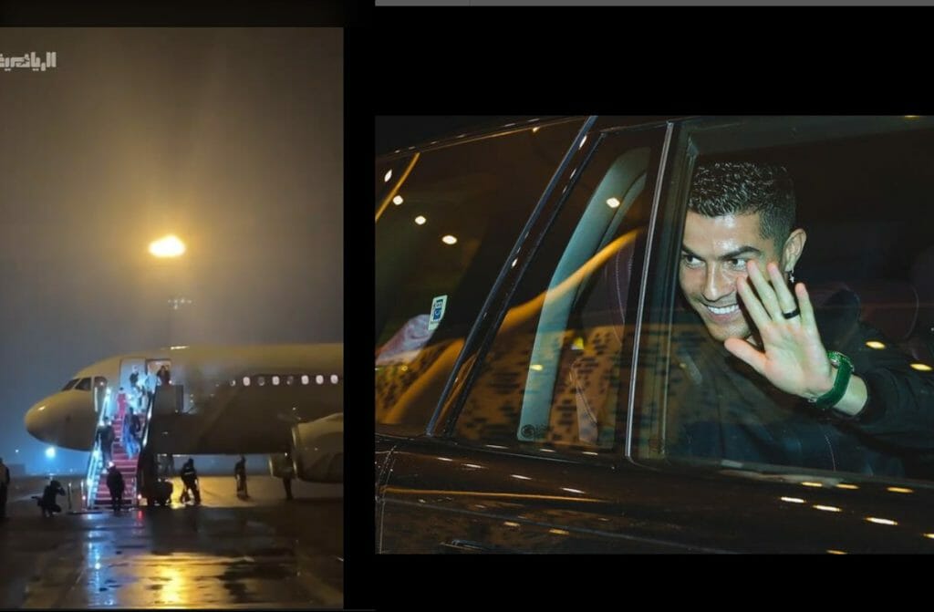 Ronaldo Touchdown in Private Jet, Picked up in a Range rover Sport As he arrives in Saudi Arabia ahead of unveiling as an Al-Nassr player