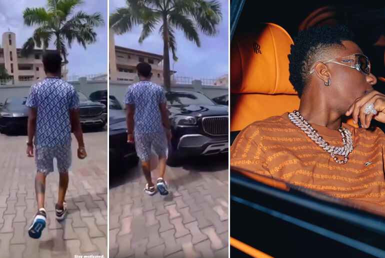 Reaction Wizkid Show off Sneak Peek of His Garage, Bentley, Rolls Royce, Other Cars Spotted