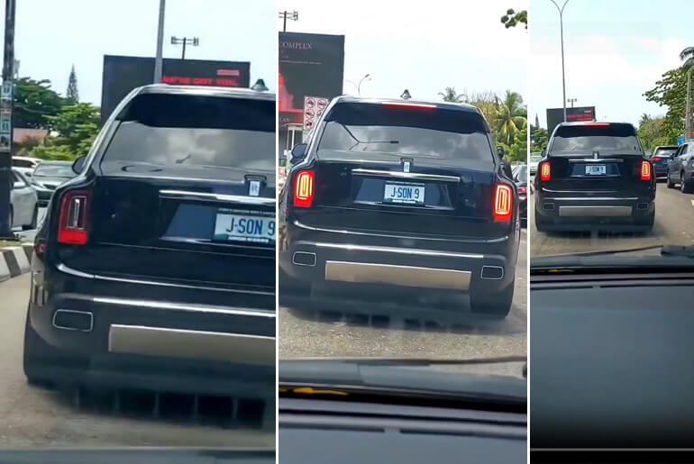 The Moment A 250 Million Worth 2022 Rolls-Royce Cullinan Was Spotted On Lagos Roads