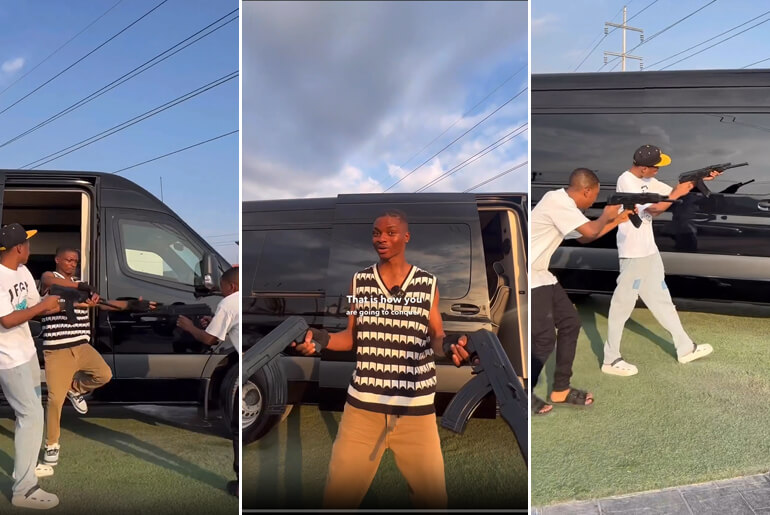 The Moment Ola Of Lagos Fires Shots At A Mercedes Sprinter 4500 Worth 450 Million