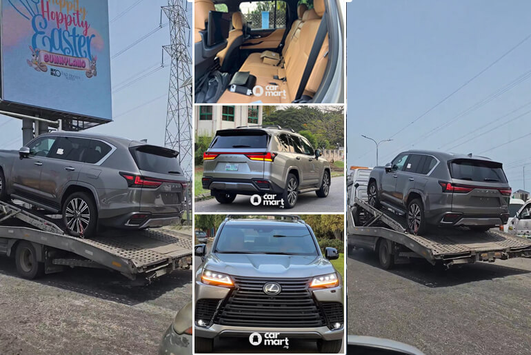 The Moment A Brand New 2023 Lexus LX600 worth ₦230m Was Spotted En Route To Be Delivered In Lagos
