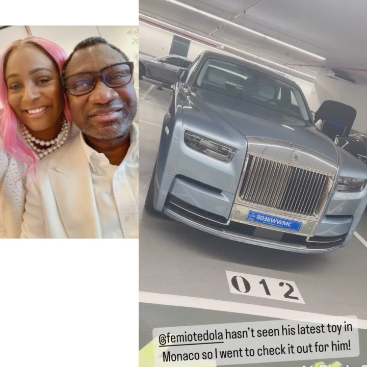 Cuppy Proudly Shows Off Dad’s Brand New Rolls Royce and His Aston Martin Superleggera