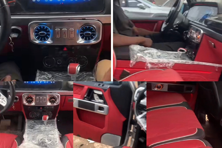 Video Goes Viral As Man Upgrades 2002 Mercedes Benz G-Wagon To New Model, Changes Car Seats & Infotainment Display