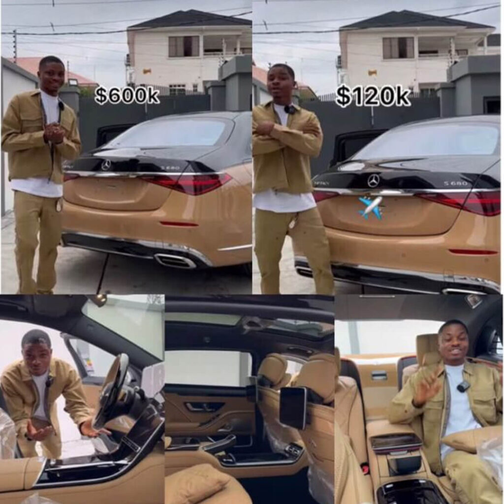 Ola of Lagos reviewing Mercedes Maybach owned by Davido