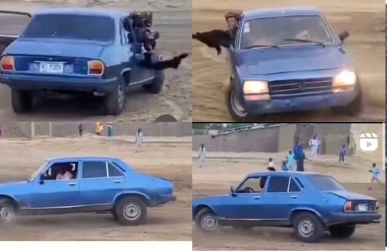 The Moment A Man Was Seen Drifting With A Peugeot 504