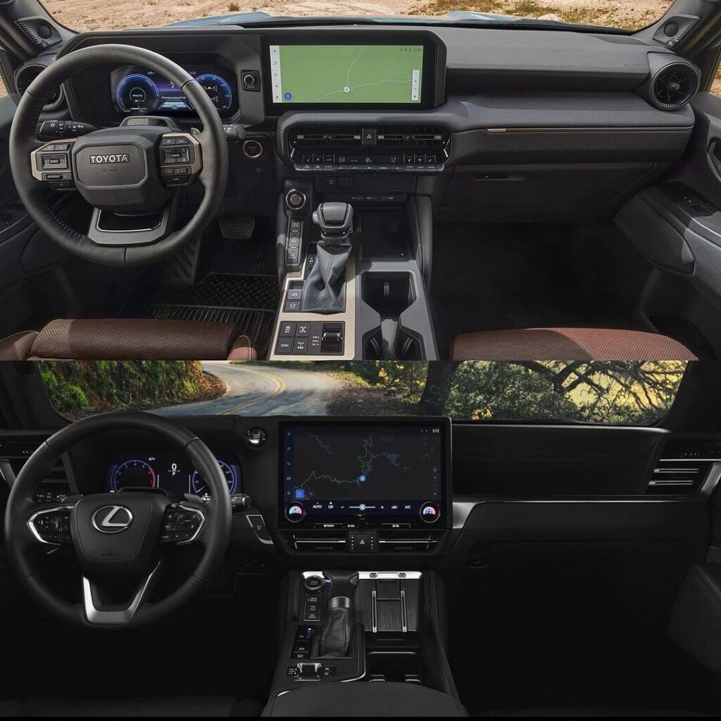 2024 Toyota Land Cruiser vs 2024 Lexus GX interior