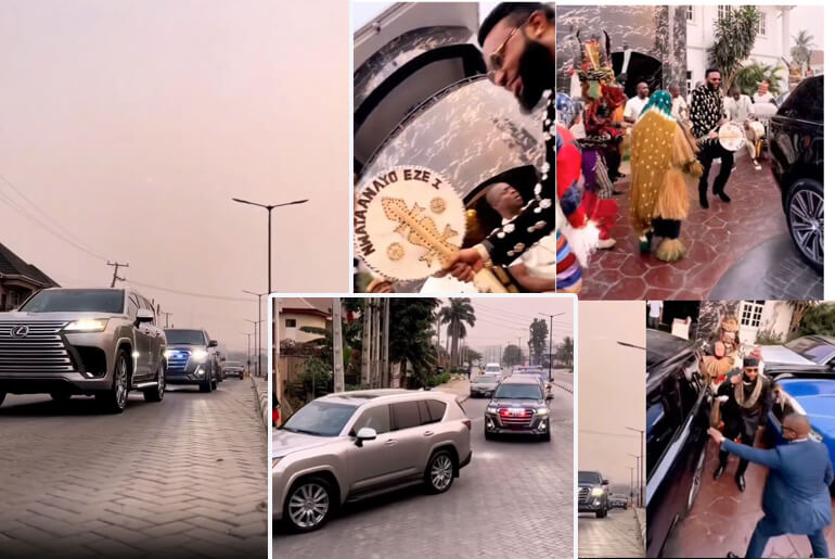 Emoney and Kcee Ride Like a President in Cars Worth Billions for a Wedding in Lagos