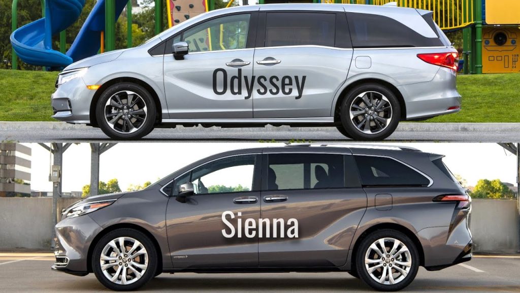 2021 Toyota Sienna Vs. 2021 Honda Odyssey side view