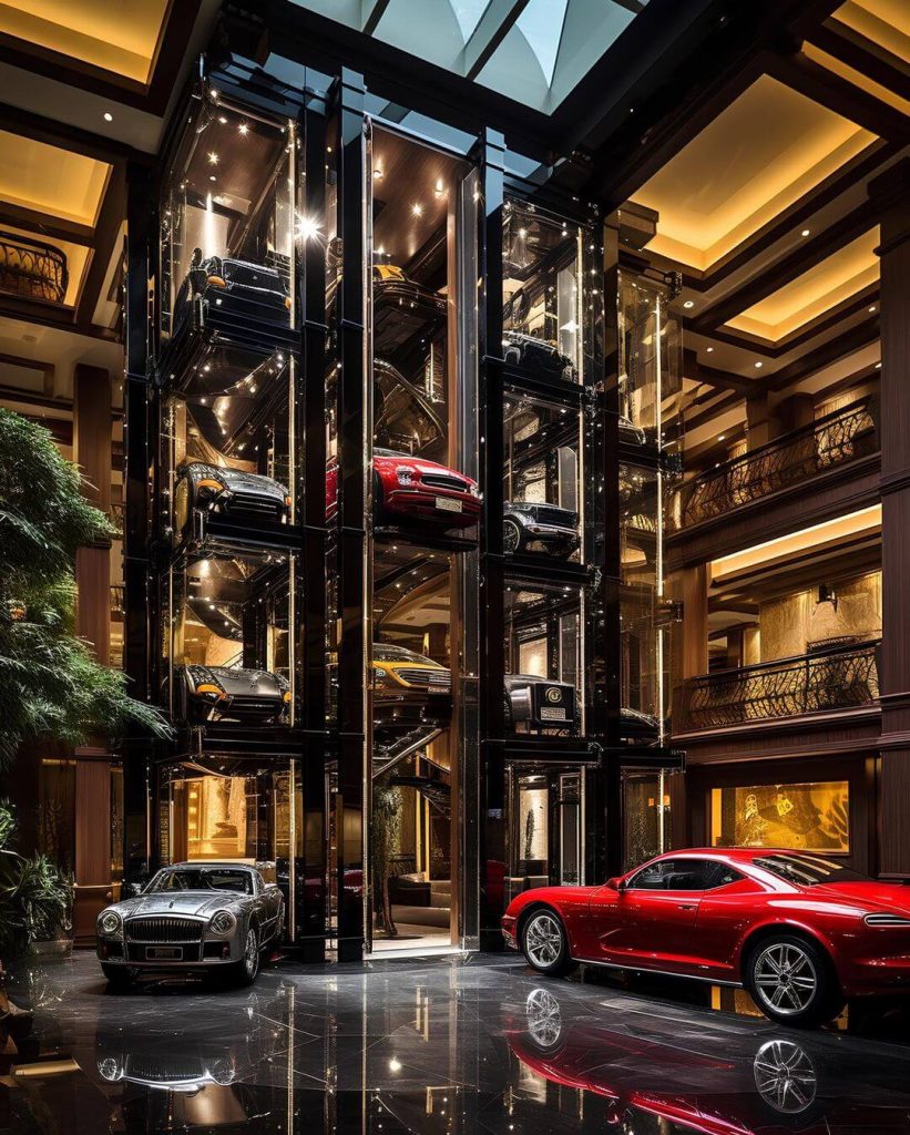 This $195 Million Concept Mansion Designed for Neymar Contains Supercar Elevator Display for 16 Luxury Cars
