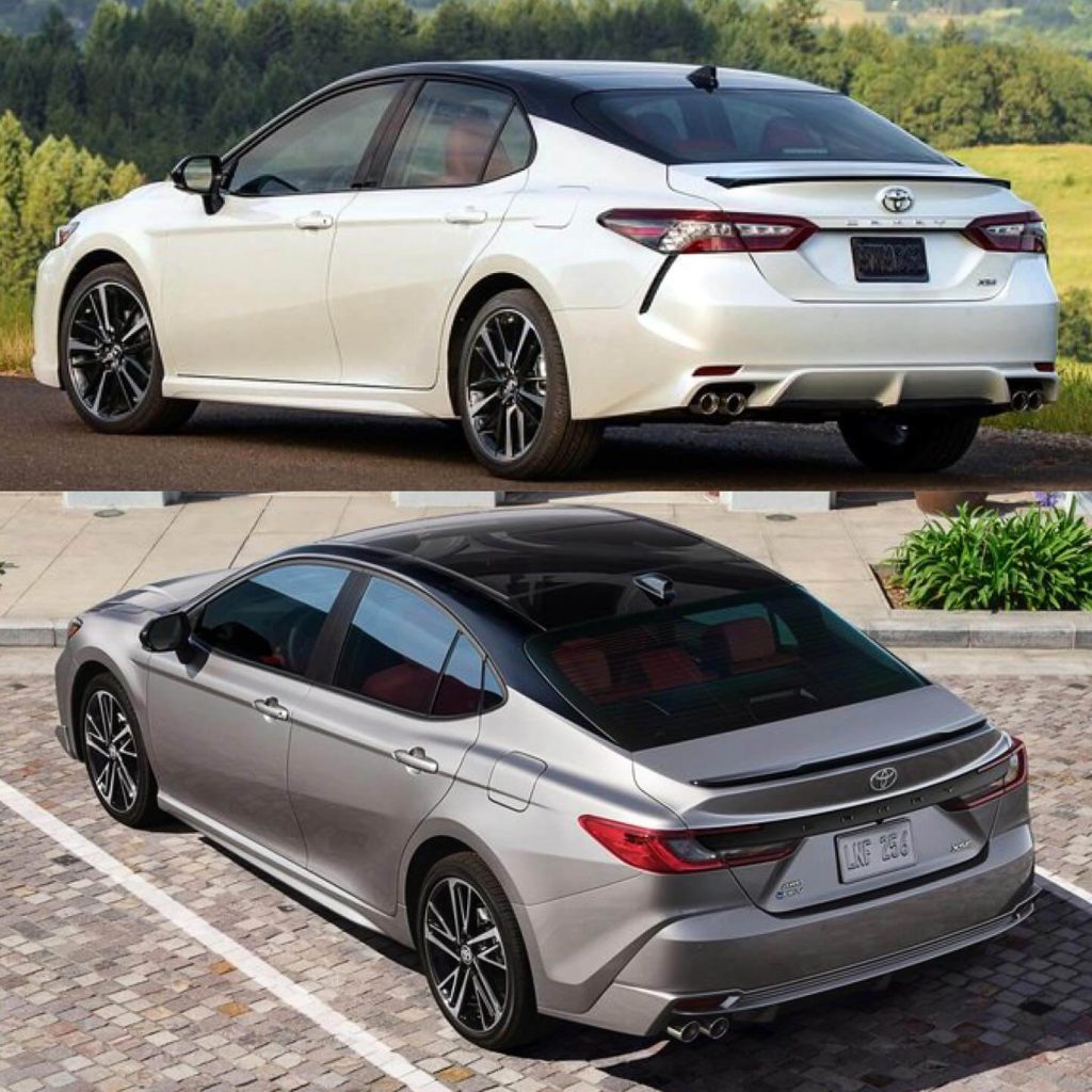 2024 Toyota Camry vs 2025 Toyota Camry back view