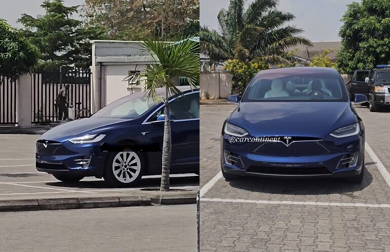 Man Left Extremely Happy After Spotting a Tesla in Lagos