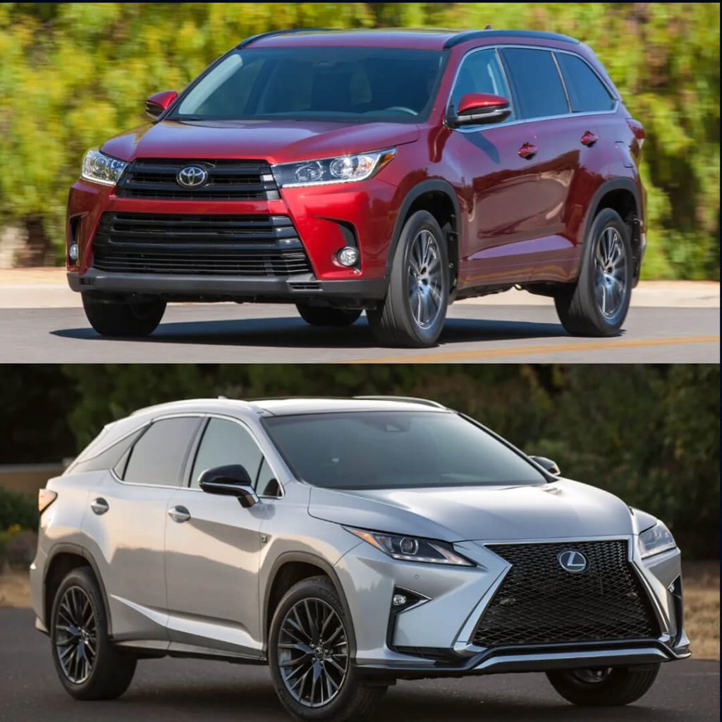 Lexus RX and the Toyota Highlander