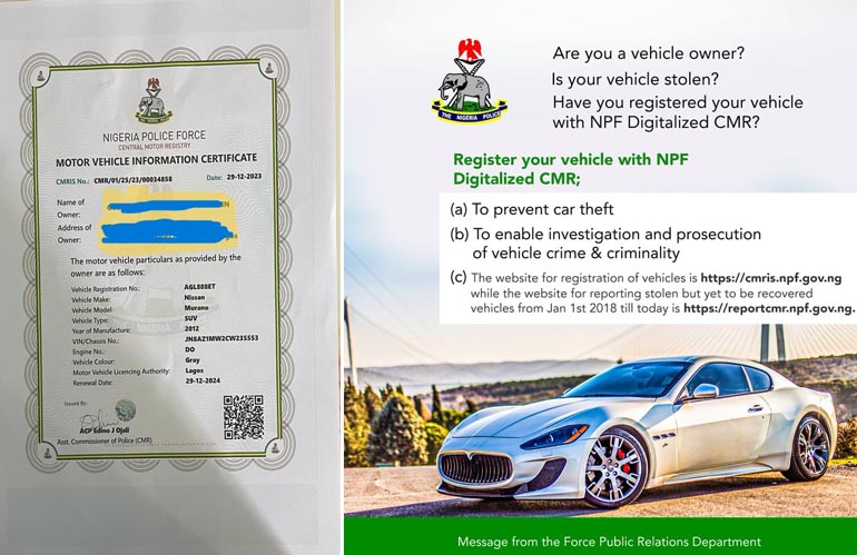 Central Motor Registry Information System (CMRIS) For Your Vehicle In Nigeria