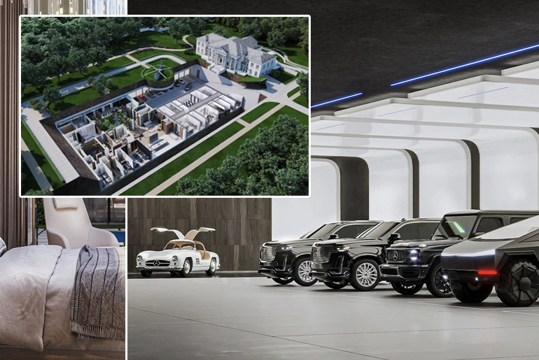Check out This military-grade underground mansion bunker with 10 extoic cars garage - VIDEO