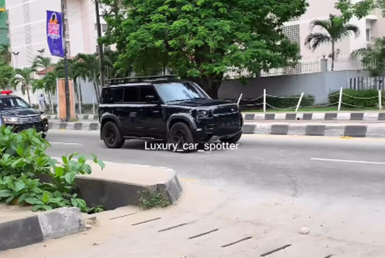 2023 Land Rover Defender worth over N200 Million naira elegantly cruising in the street of Lagos