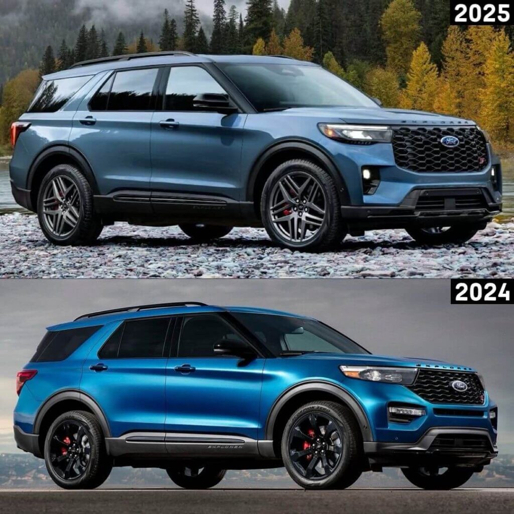 2024 Ford Explorer vs 2025 Ford Explorer front view