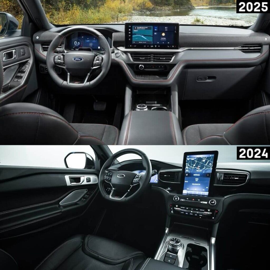2024 Ford Explorer vs 2025 Ford Explorer interior