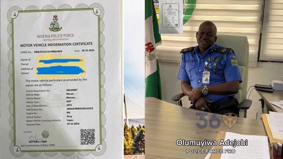 Again, Nigeria Police emphasises why you must get Your e-CMR document for your vehicle, to avoid police harassment, Here is how to apply
