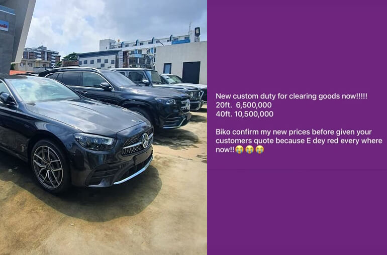 Car Dealer Cries Out Over Custom Duty Clearing Cost for Cars