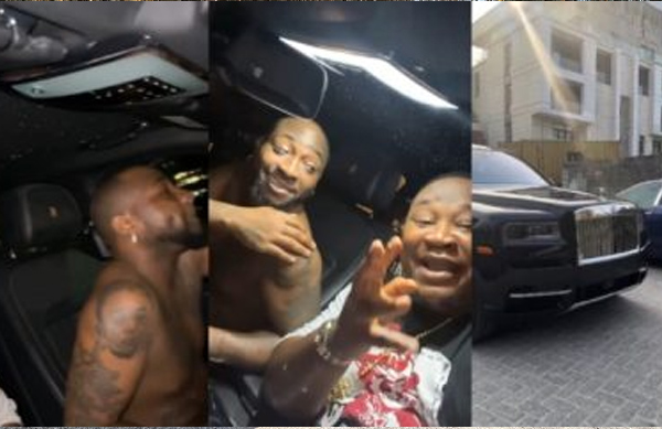 Davido Takes Cubana Chief Priest, Others On A Ride In His Rolls Royce Cullinan