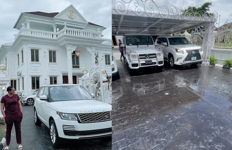 Ehizogie Ogbebor, CEO Sayave Thin Interiors and Hotel, Shows Off Her Multi-Million White SUV Luxury Collection