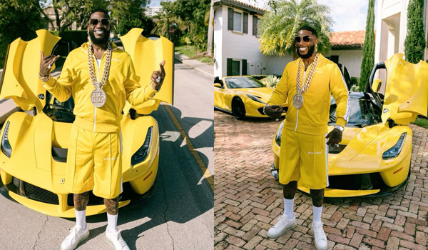 Gucci Mane Is All About Yellow, Matching His Ferrari Supercars for - Publicity Stunt
