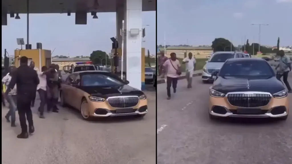 Lagos Big Boys Chase After Davido’s Maybach for Money as Singer Returns to Nigeria