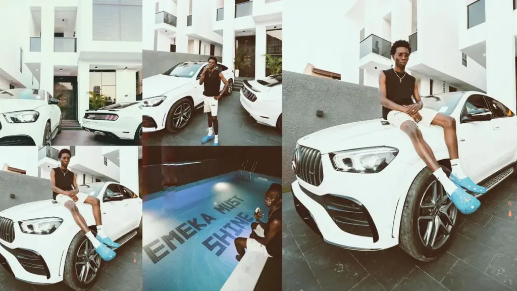Rapper Blaqbonez splashes over N350 Million on His Dream Mansion with a customized Swimming Pool and a New SUV Benz