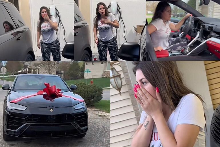 Video Goes Viral As Man Surprises Wife With Lamborghini Urus Worth N180 Million For Mother’s Day