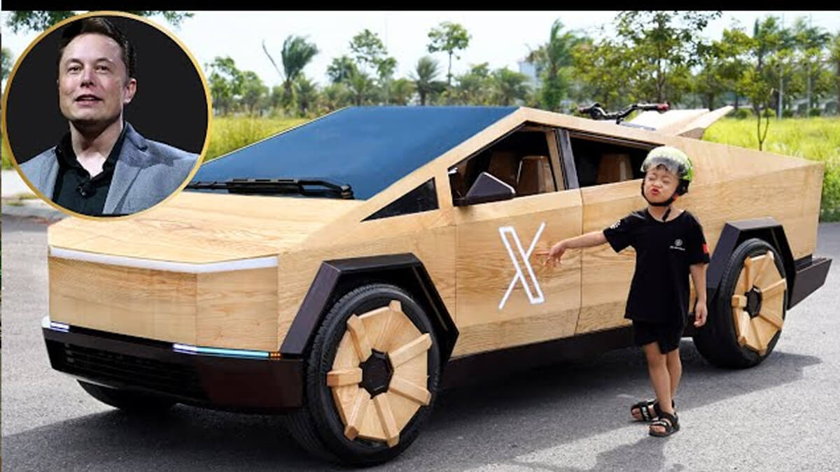 Man Sets to Re-Build the Recently Launched Tesla Cybertruck With Wood in 100 Days, Shares Progress