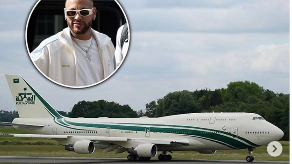 Neymar travelled from Paris to Riyadh in the world's most luxurious Boeing 747-400 ahead of his £86.3 million transfer to Saudi Pro League side Al Hilal