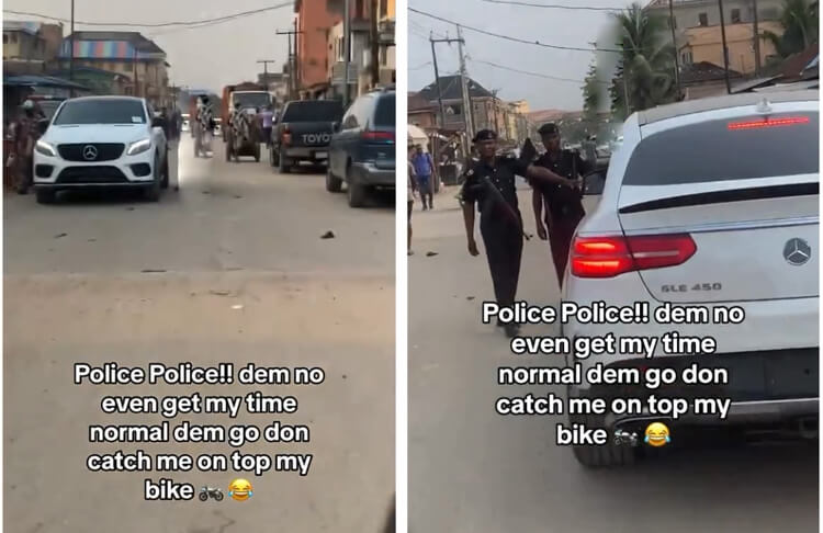 Nigerian Man Cries Out Bitterly as Police Officers Ignores Him and His Bike, Focusing on Stopping a Big Boy Driving a GLE Benz