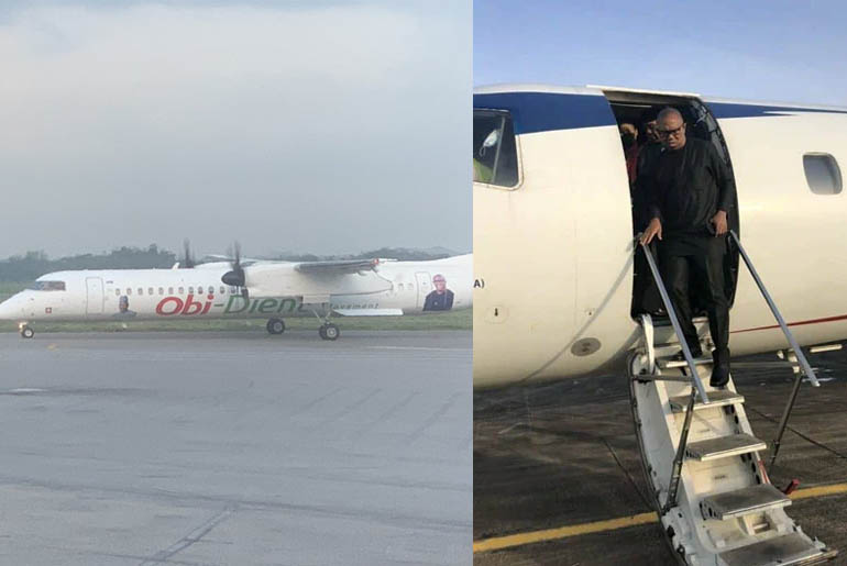 Peter Obi GETs branded Private jet as he lands in Benue State for a mega rally