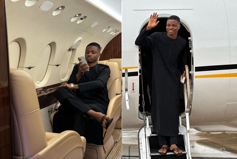 Ola Of Lagos pride himself as he rocks luxury lifestyle in a private jet